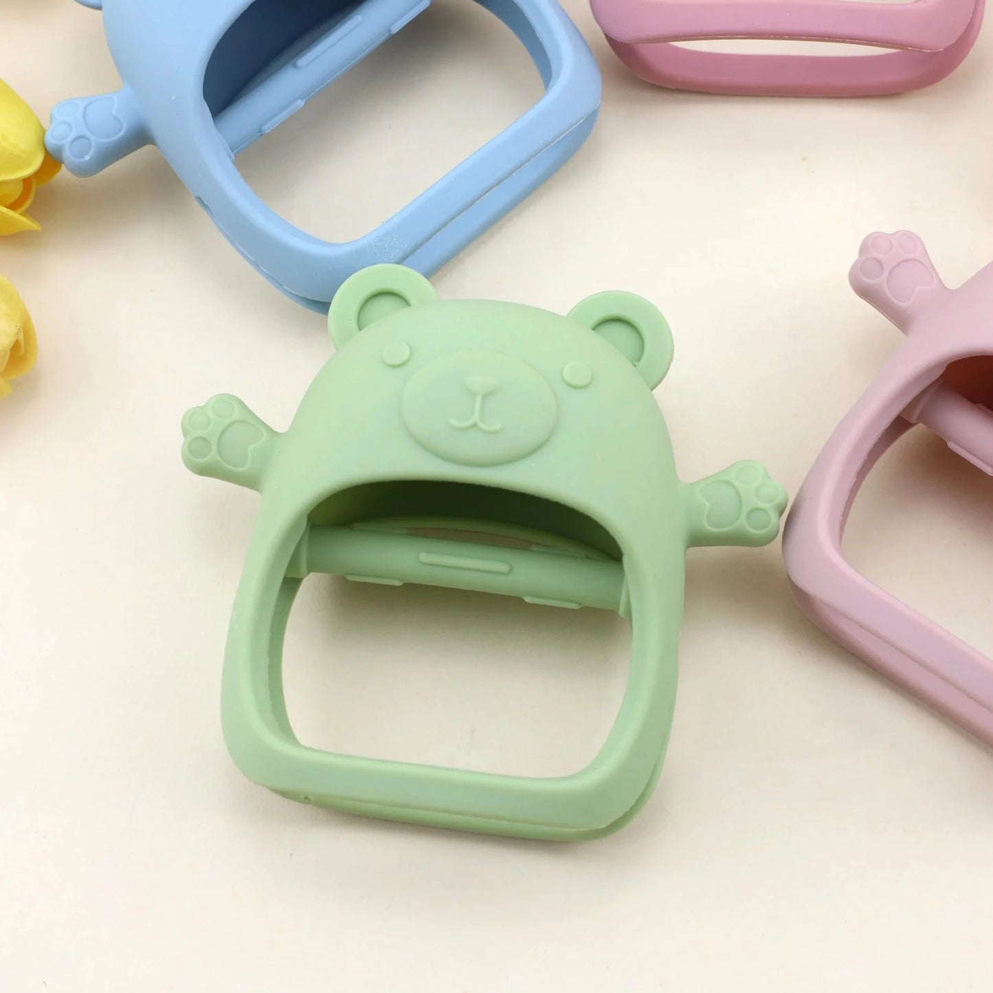 Silicone Teddy Bear Baby Teether | Safe, Easy-Grip Teething Toy for 0–12 Months - Babytopia32