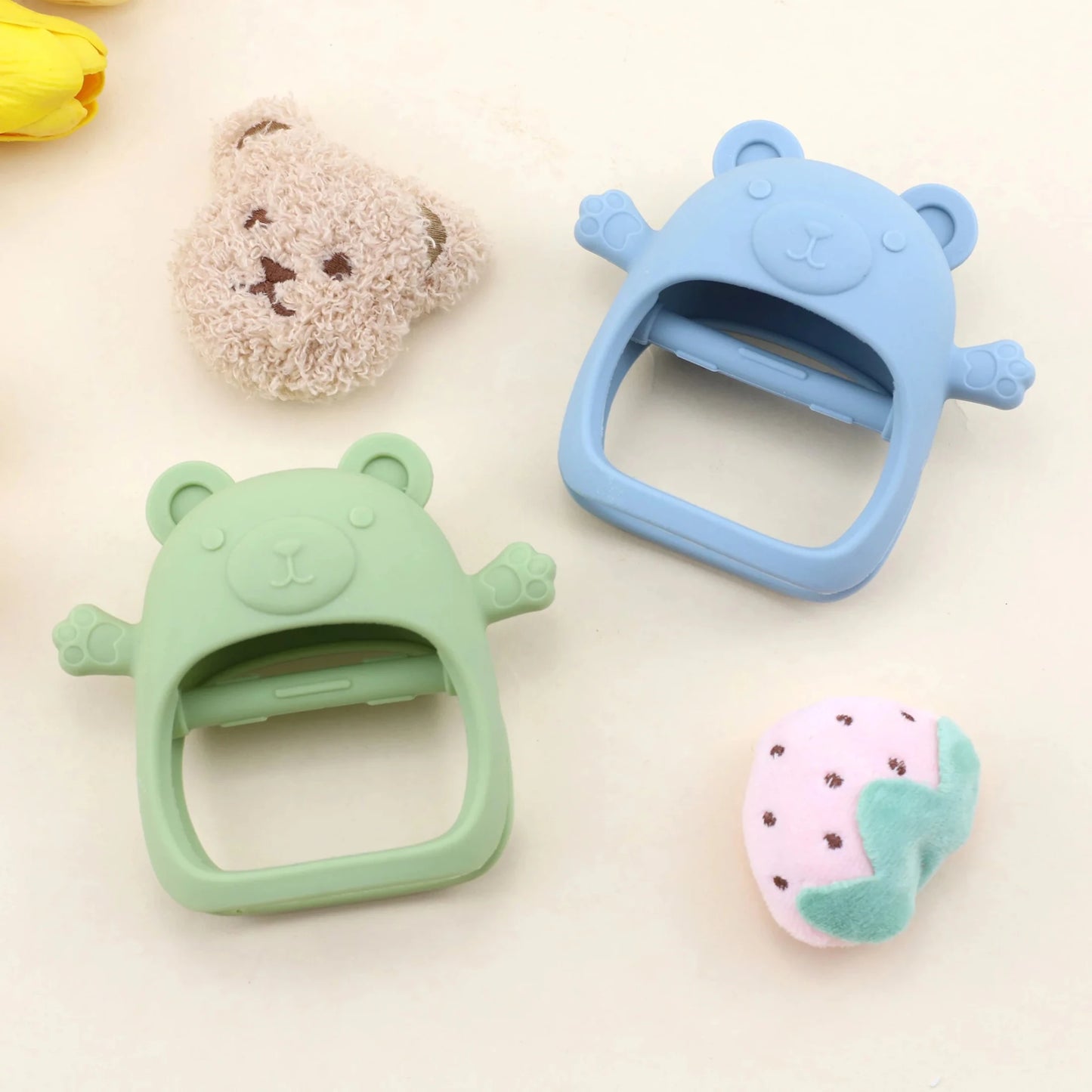 Silicone Teddy Bear Baby Teether | Safe, Easy-Grip Teething Toy for 0–12 Months - Babytopia32