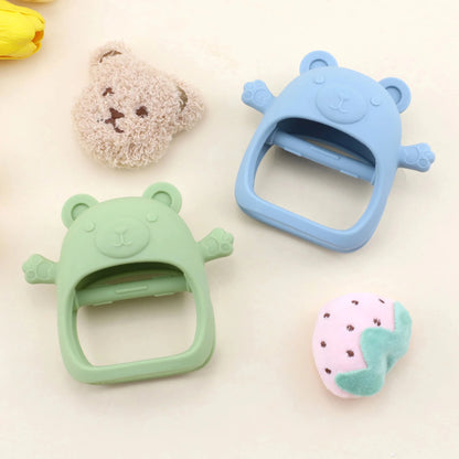 Silicone Teddy Bear Baby Teether | Safe, Easy-Grip Teething Toy for 0–12 Months - Babytopia32