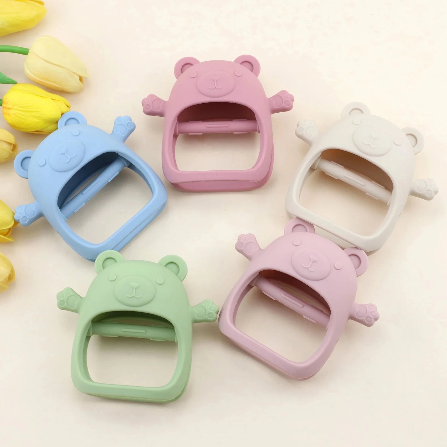 Silicone Teddy Bear Baby Teether | Safe, Easy-Grip Teething Toy for 0–12 Months - Babytopia32