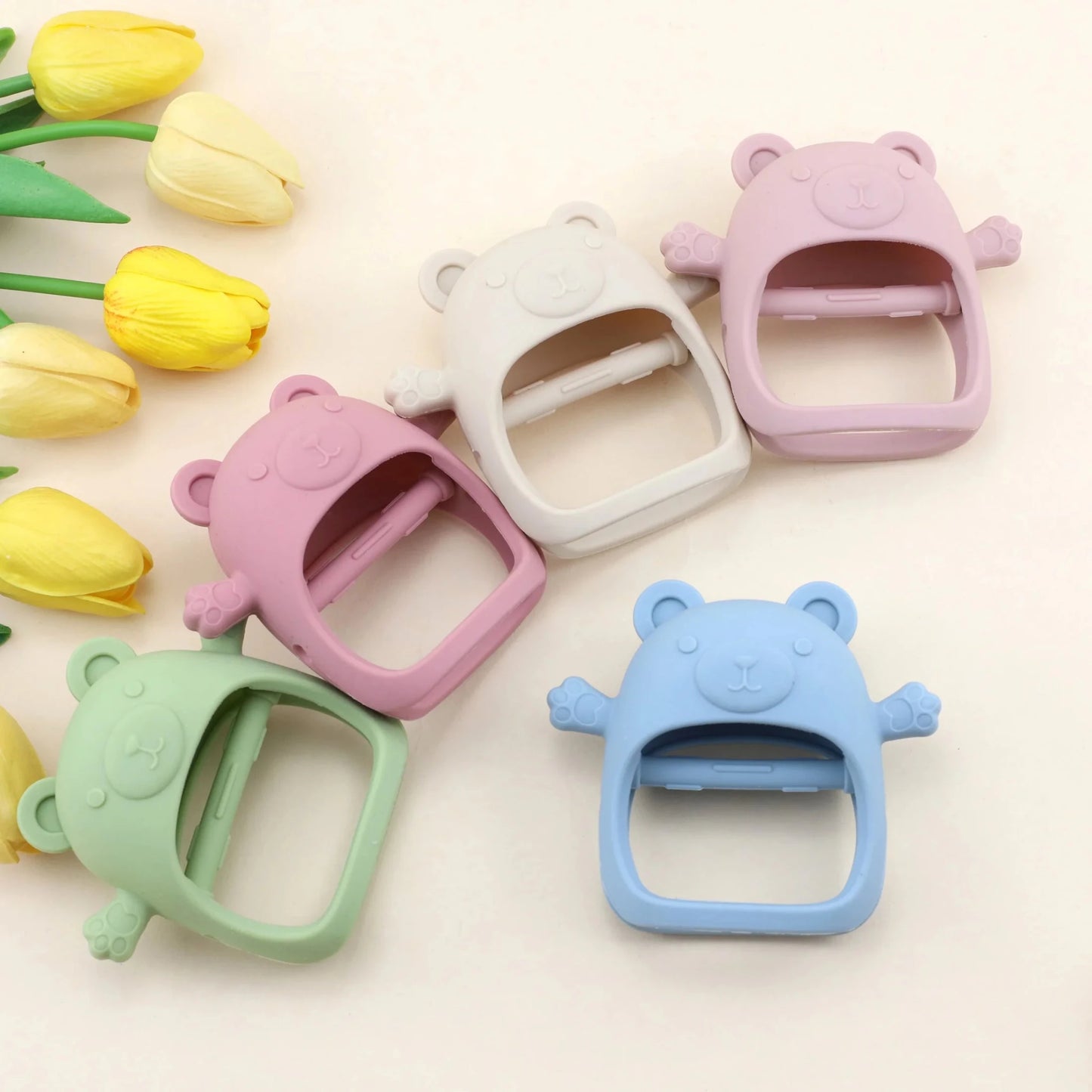 Silicone Teddy Bear Baby Teether | Safe, Easy-Grip Teething Toy for 0–12 Months - Babytopia32
