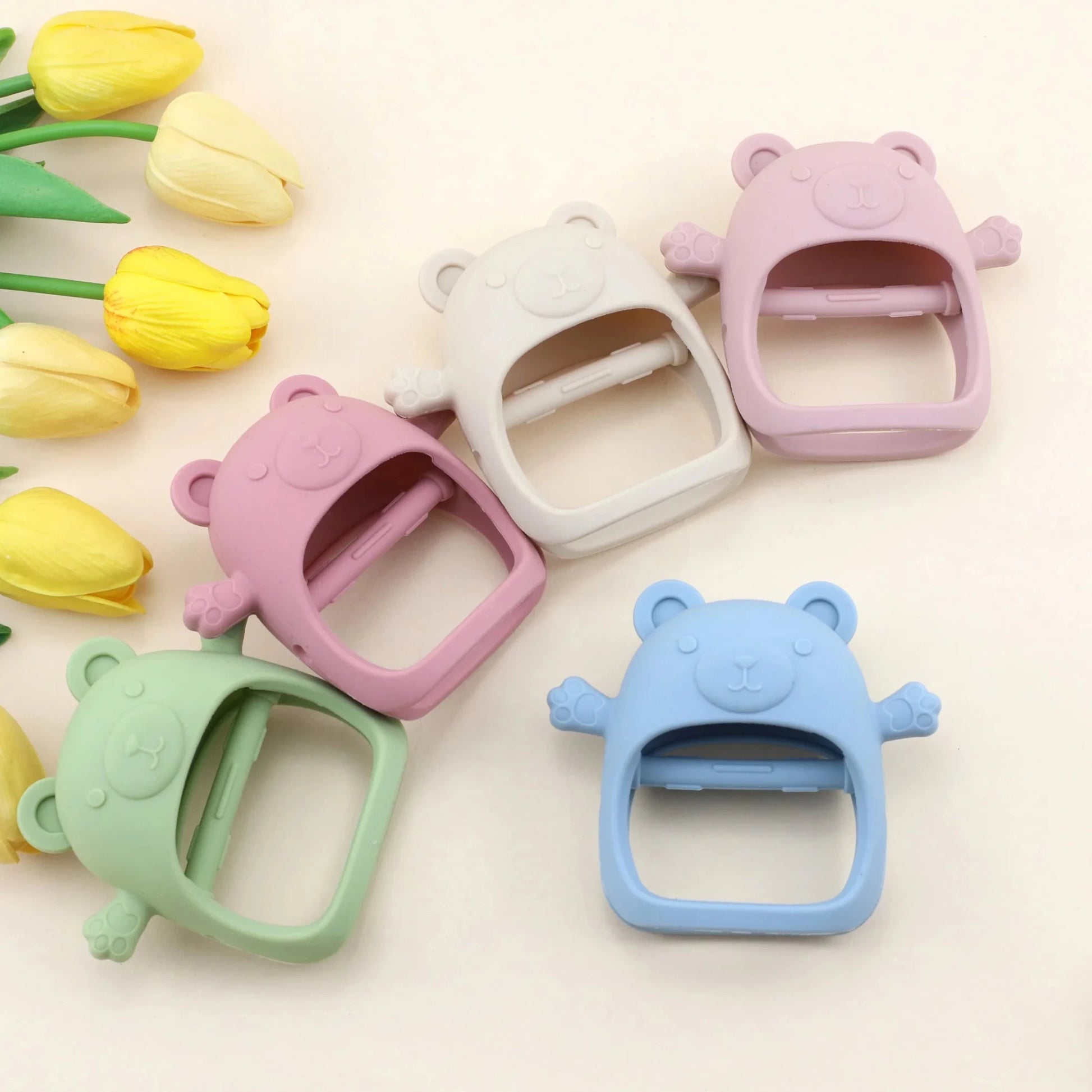 Silicone Teddy Bear Baby Teether | Safe, Easy-Grip Teething Toy for 0–12 Months - Babytopia32