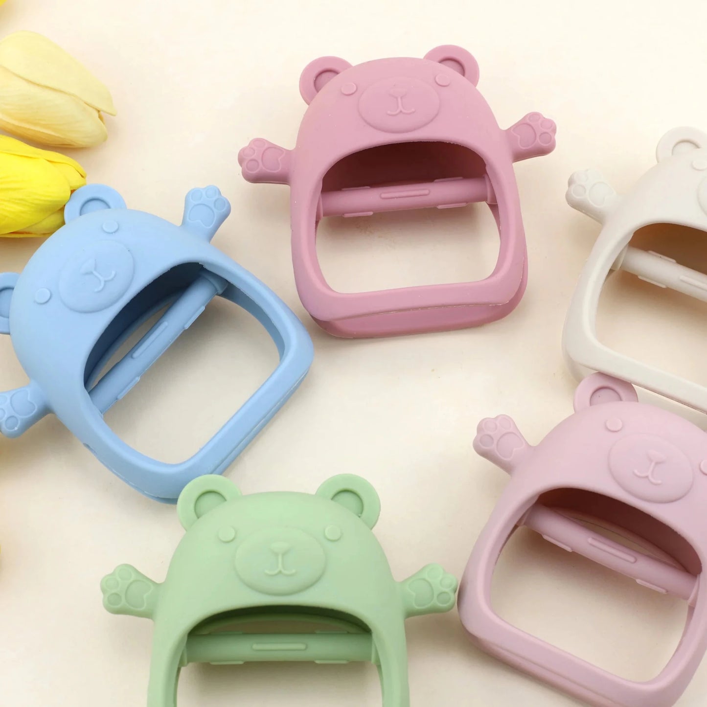 Silicone Teddy Bear Baby Teether | Safe, Easy-Grip Teething Toy for 0–12 Months - Babytopia32