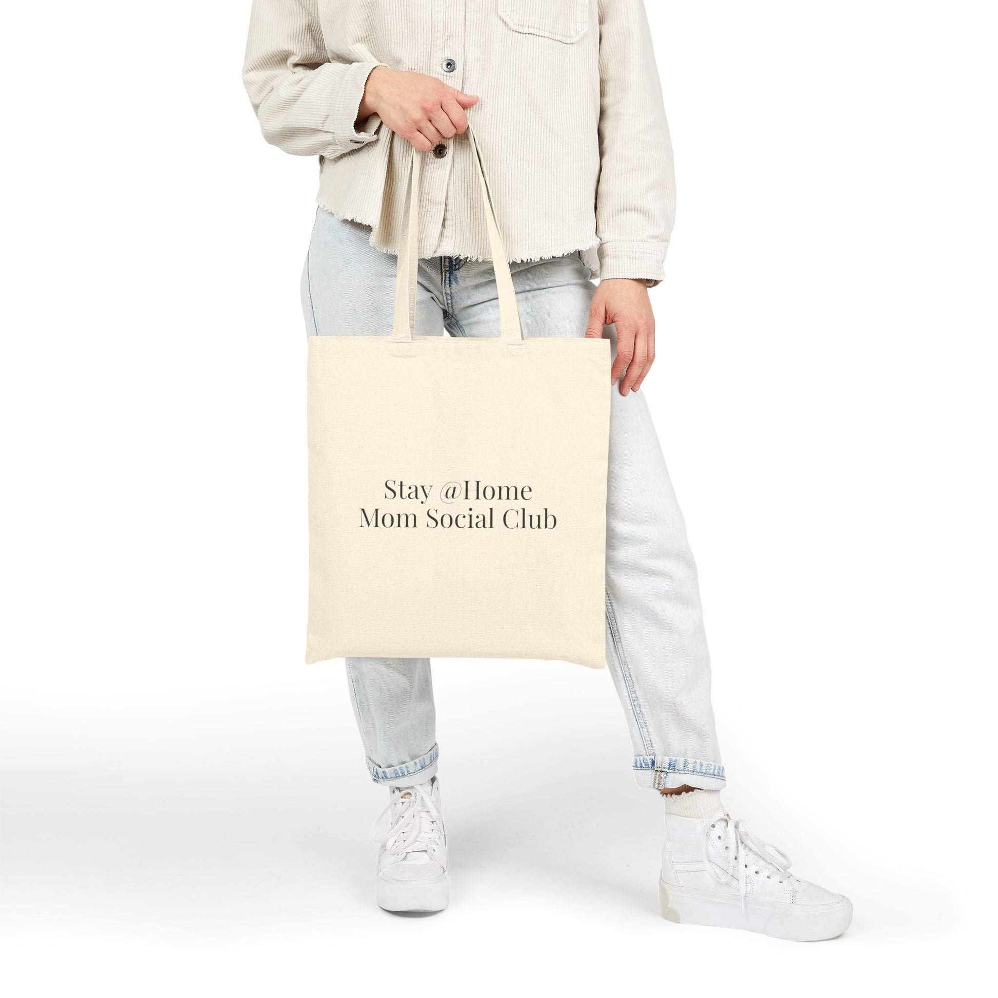 Stay At Home Mom Social Club Tote Bag | Cotton Canvas - Babytopia32