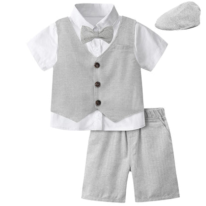 Toddler Boy 3-Piece Formal Suit Set – Wedding, Birthday & Party Outfit (12M–6Y) - Babytopia32