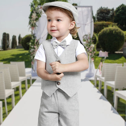 Toddler Boy 3-Piece Formal Suit Set – Wedding, Birthday & Party Outfit (12M–6Y) - Babytopia32