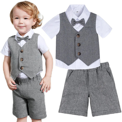 Toddler Boy 3-Piece Formal Suit Set – Wedding, Birthday & Party Outfit (12M–6Y) - Babytopia32
