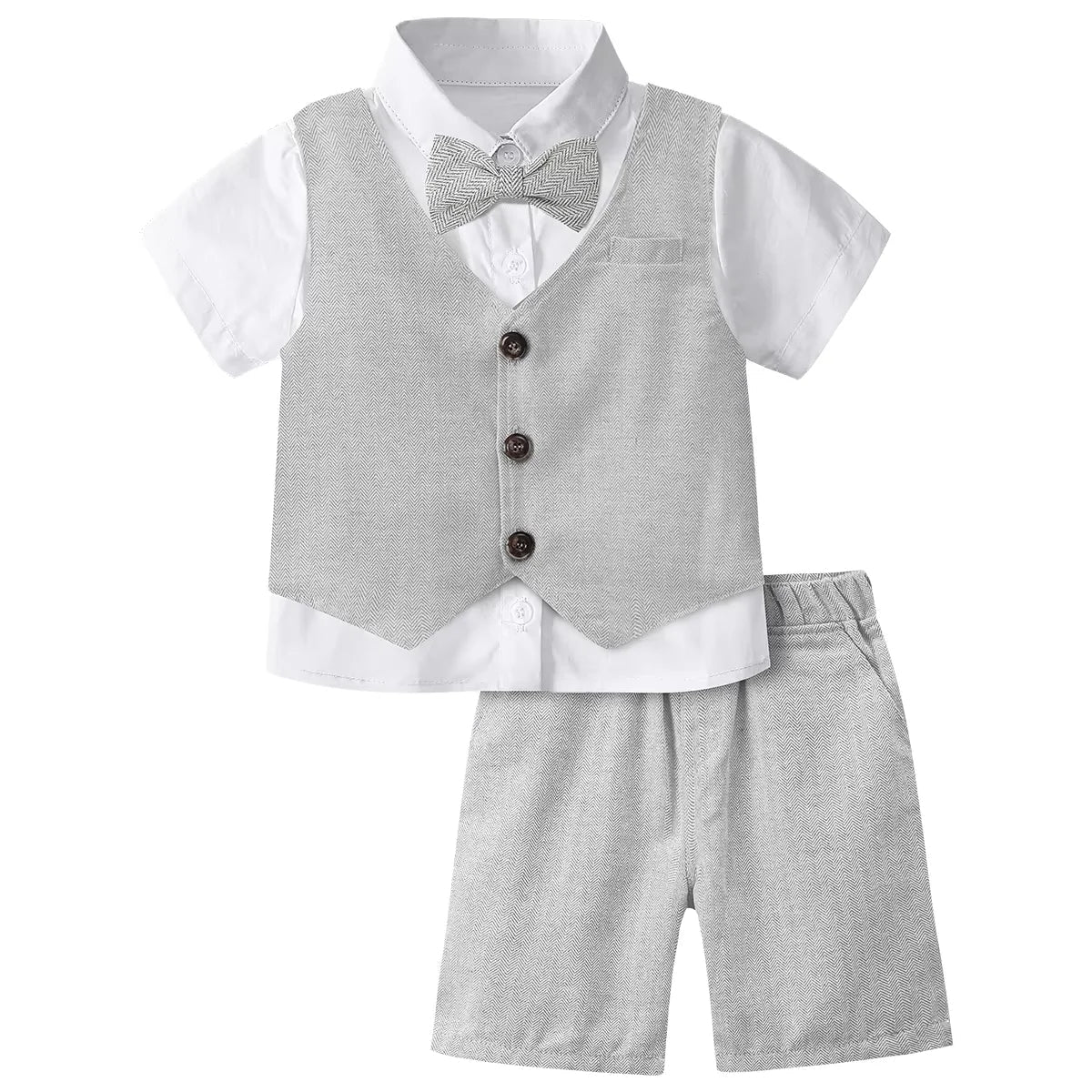 Toddler Boy 3-Piece Formal Suit Set – Wedding, Birthday & Party Outfit (12M–6Y) - Babytopia32