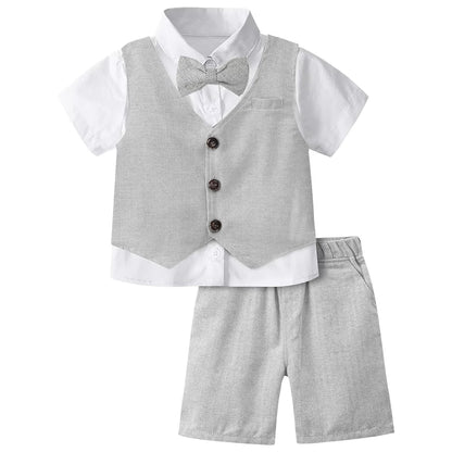 Toddler Boy 3-Piece Formal Suit Set – Wedding, Birthday & Party Outfit (12M–6Y) - Babytopia32