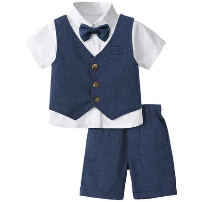 Toddler Boy 3-Piece Formal Suit Set – Wedding, Birthday & Party Outfit (12M–6Y) - Babytopia32