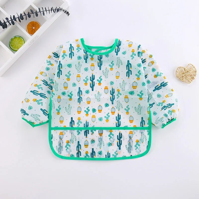 Waterproof Long Sleeve Baby Art Smock & Feeding Bib Apron — Cute Toddler Bib for Eating & Painting | Ages 0–6 - Babytopia32