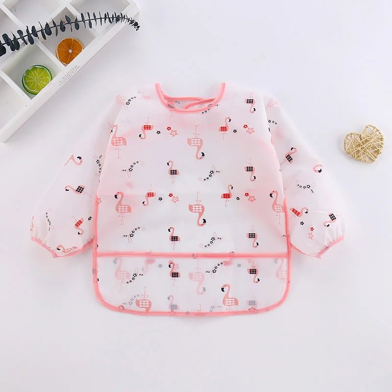 Waterproof Long Sleeve Baby Art Smock & Feeding Bib Apron — Cute Toddler Bib for Eating & Painting | Ages 0–6 - Babytopia32