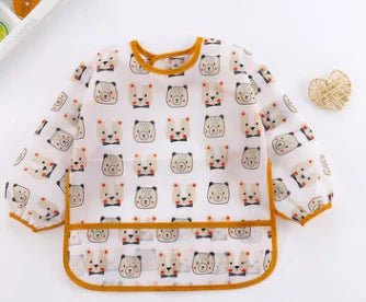 Waterproof Long Sleeve Baby Art Smock & Feeding Bib Apron — Cute Toddler Bib for Eating & Painting | Ages 0–6 - Babytopia32