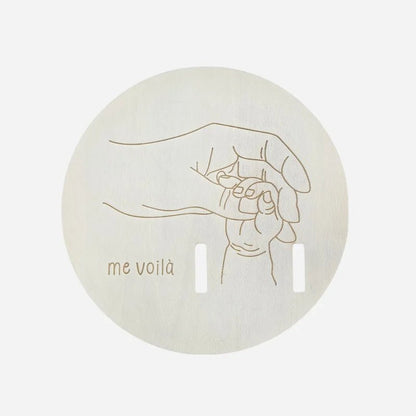Wooden Newborn Birth Keepsake Plaque – Hello World Sign & Hospital Bracelet Holder for Baby Photos - Babytopia32