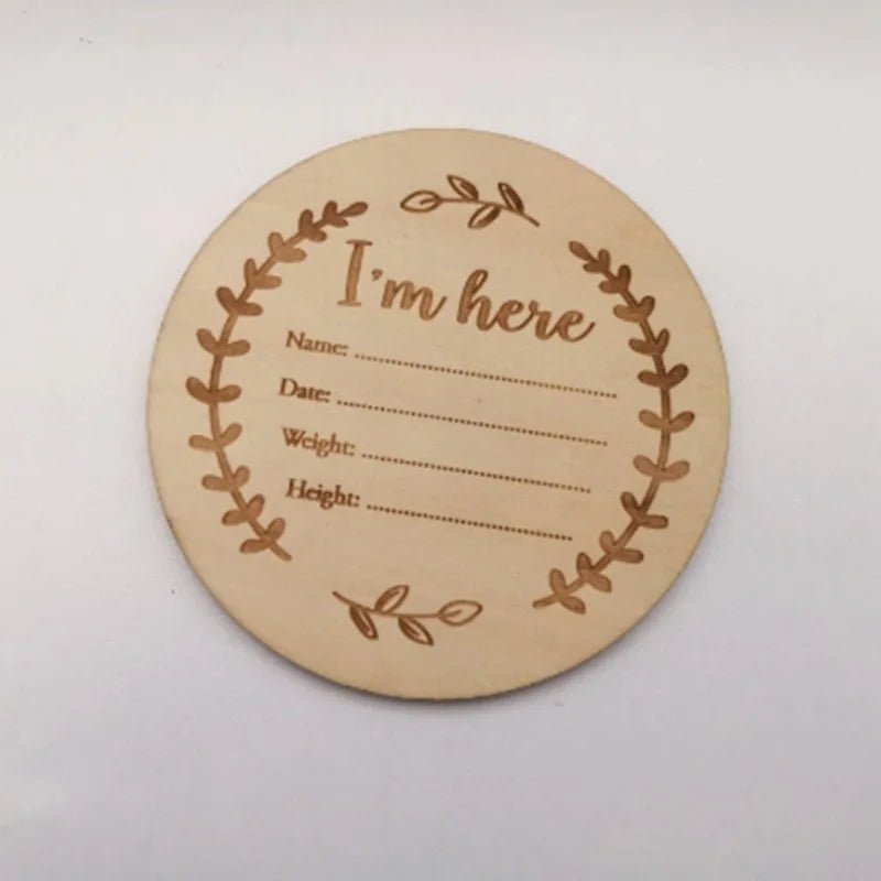 Wooden Newborn Birth Keepsake Plaque – Hello World Sign & Hospital Bracelet Holder for Baby Photos - Babytopia32